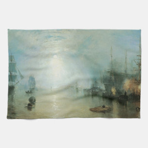 Keelmen Heaving Coals, Moonlight by Joseph Turner Tea Towel
