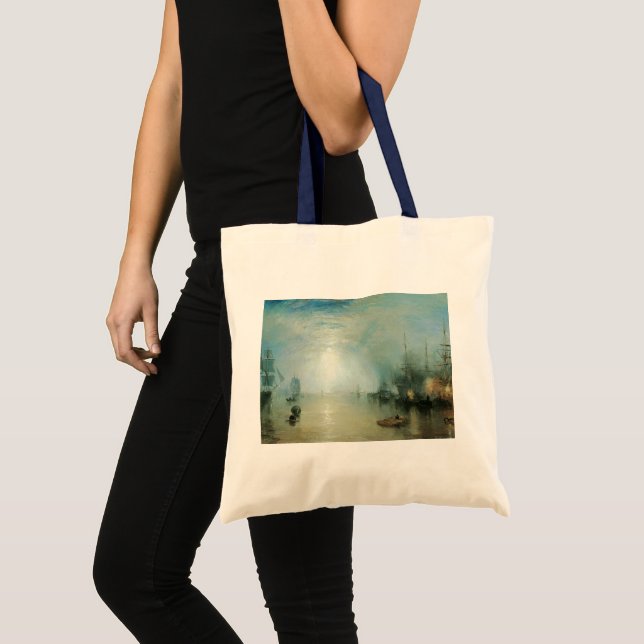 Keelmen Heaving Coals, Moonlight by Joseph Turner Tote Bag (Front (Product))