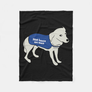 Keen On Men Dog Wearing A Warning Vest Jacket  Fleece Blanket