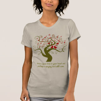 Keep A Green Tree In Your Heart Red Birds & Notes T-Shirt