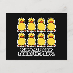 Keep All Your Ducks in a Row Postcard
