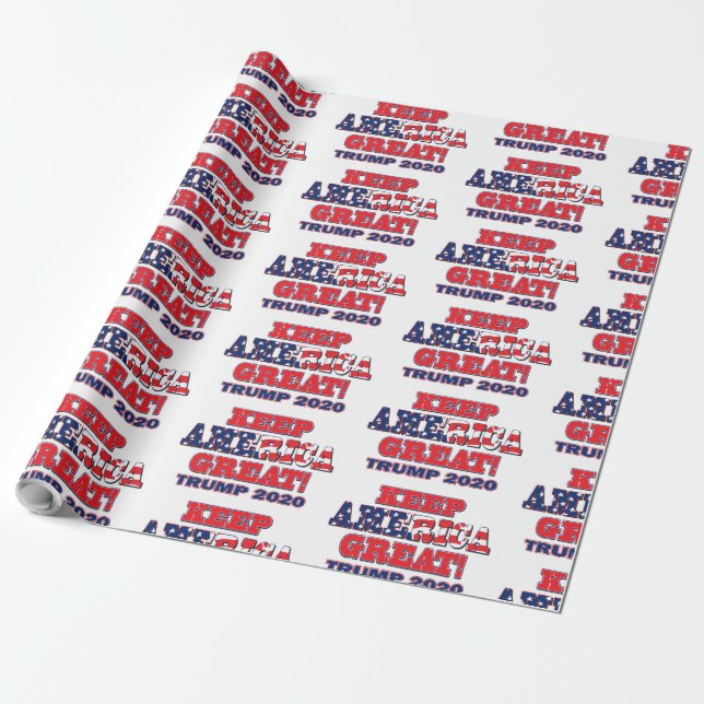 Keep America Great Again Trump 2020 Wrapping Paper (Unrolled)