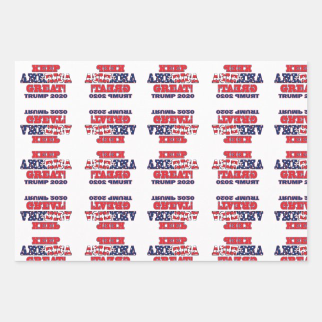 Keep America Great Again Trump 2020 Wrapping Paper Sheet (Front)