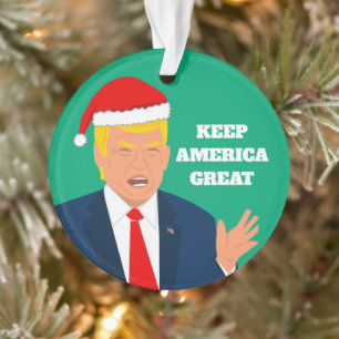 Keep America Great Donald Trump Christmas Santa Ornament
