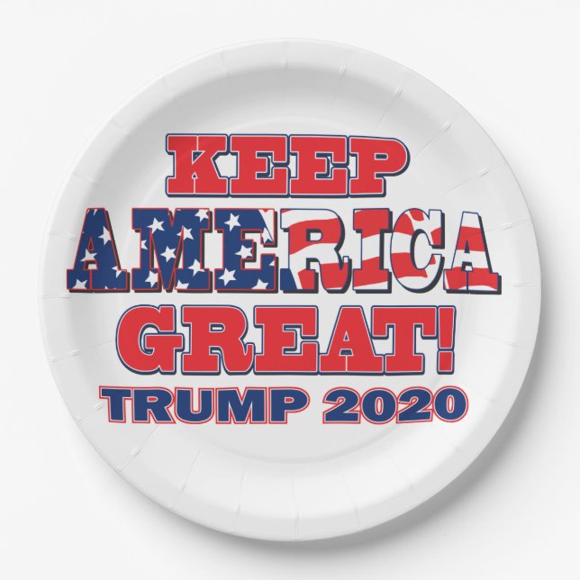 Keep America Great Trump 2020 Paper Plate (Front)