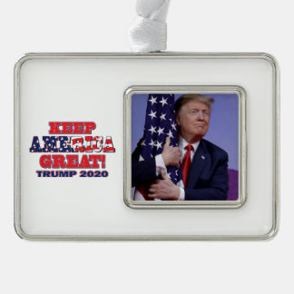 Keep America Great Trump 2020 Silver Plated Framed Ornament