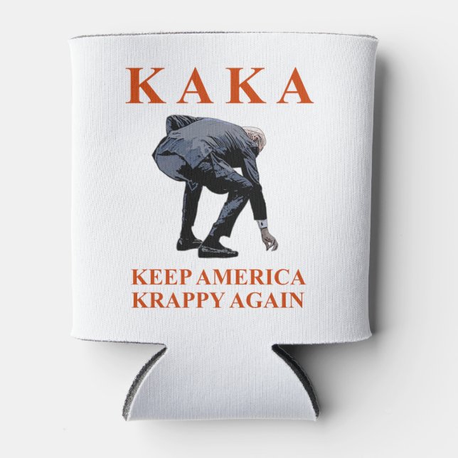 Keep America Krappy Again Bending Over Can Cooler (Front)