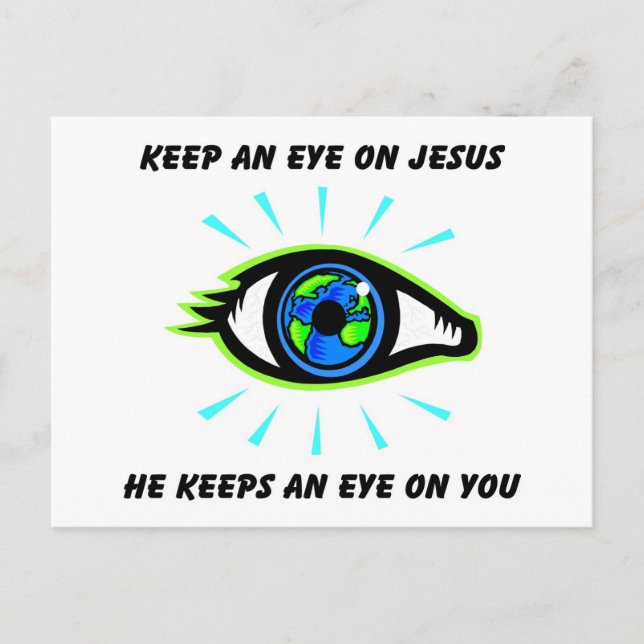 Keep an eye on Jesus christian gift Postcard (Front)