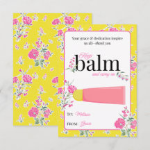 Keep Balm and Carry On Floral Thank You Card