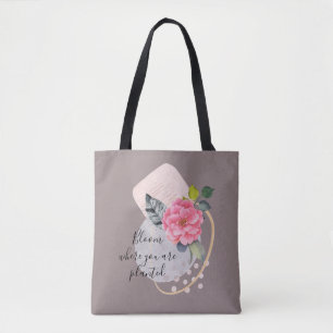 Keep blooming Floral Collage Tote Bag