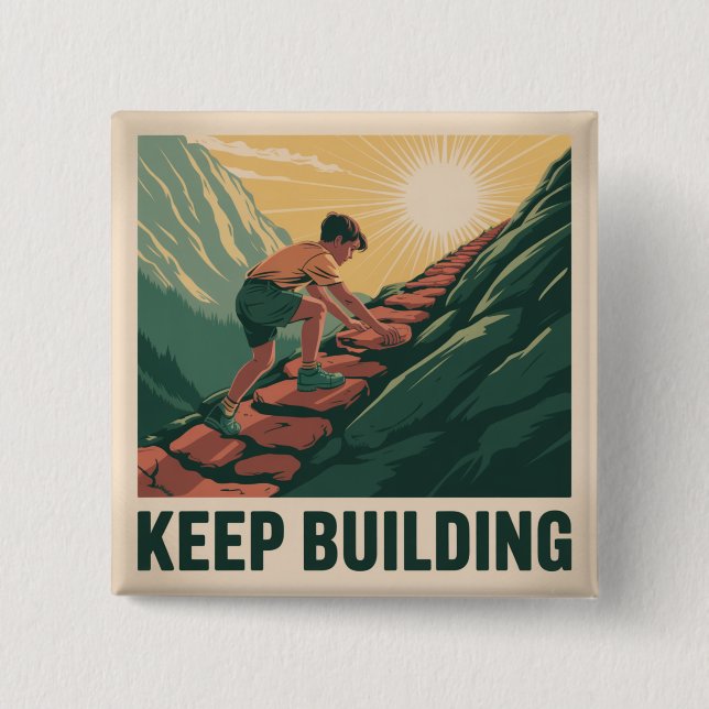Keep Building 15 Cm Square Badge (Front)