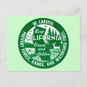 Keep California Green and Golden Postcard