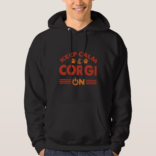 Keep Calm Amp Corgi On Hoodie (Front)