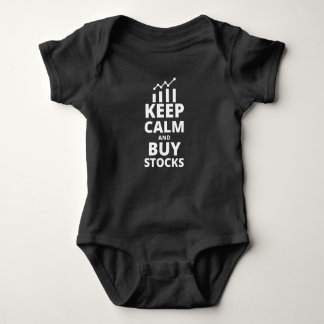 Keep Calm An Buy Stocks Funny Stock Market Saying Baby Bodysuit