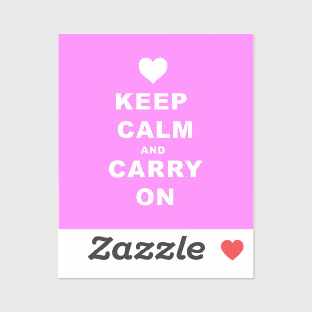 KEEP CALM AN CARRY ON PINK (Sheet)