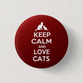 Keep calm an love cats 3 cm round badge