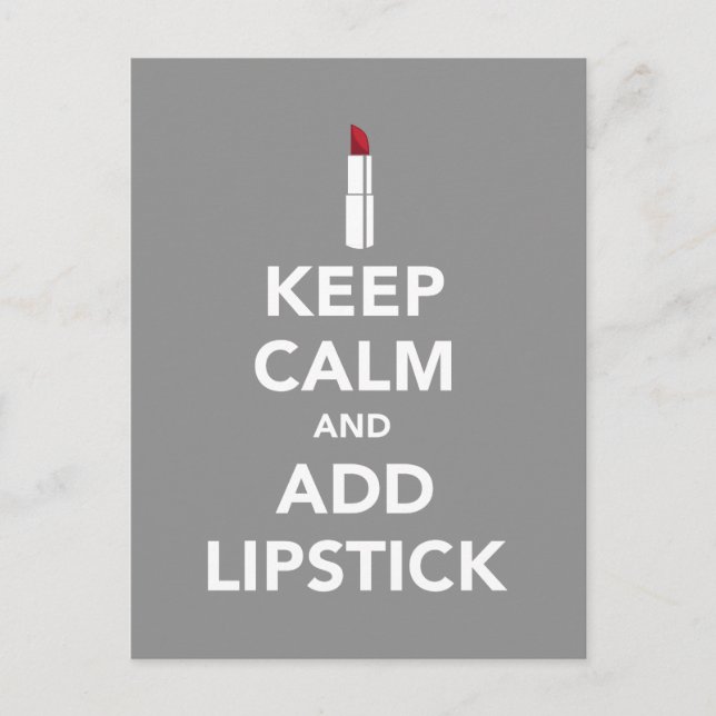 Keep calm and add lipstick postcard (Front)