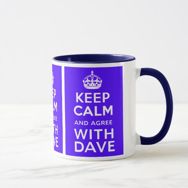 Keep Calm And Agree With Dave ~ U.K Politics Mug (Right)