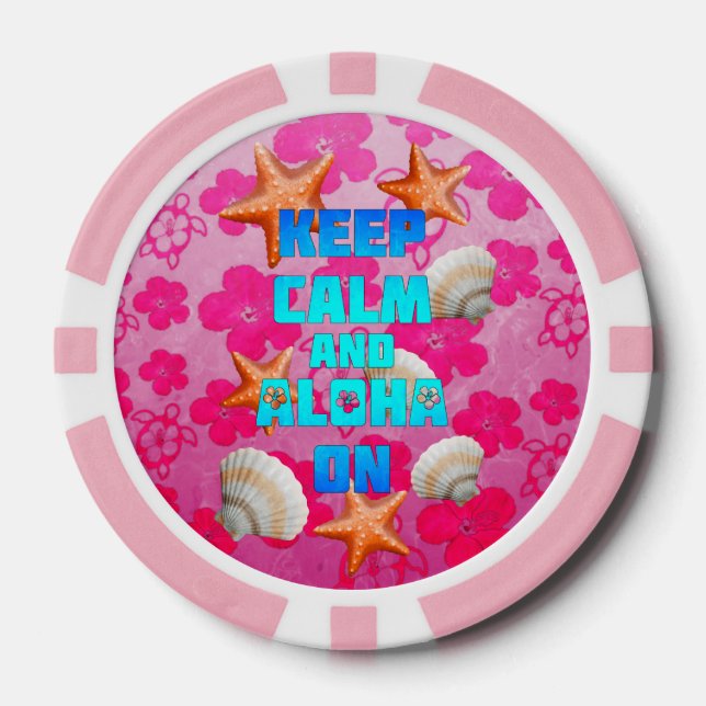 Keep Calm And Aloha On Poker Chips (Front)