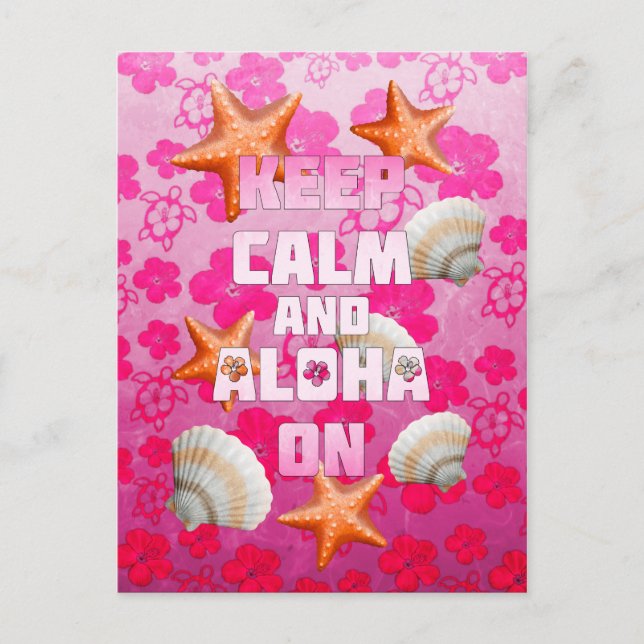 Keep Calm And Aloha On Postcard (Front)