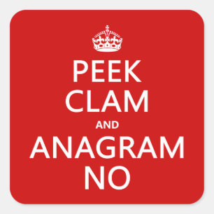 Keep Calm and Anagram On (in any colour) Square Sticker