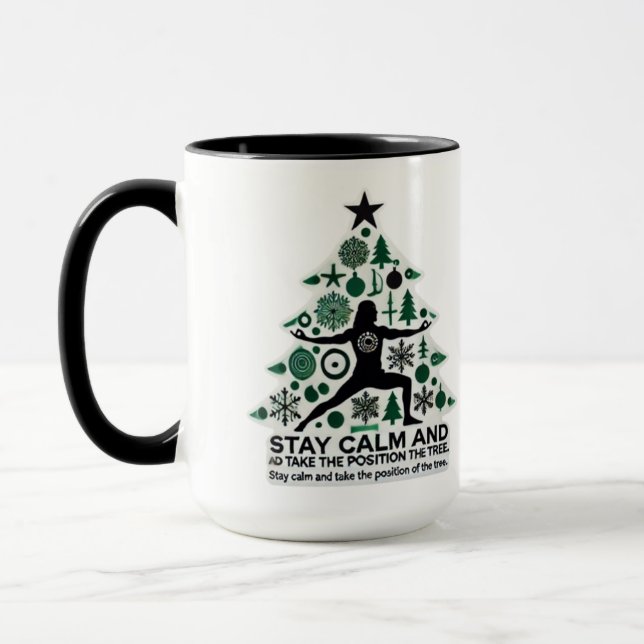 Keep calm and assume the tree pose mug (Left)