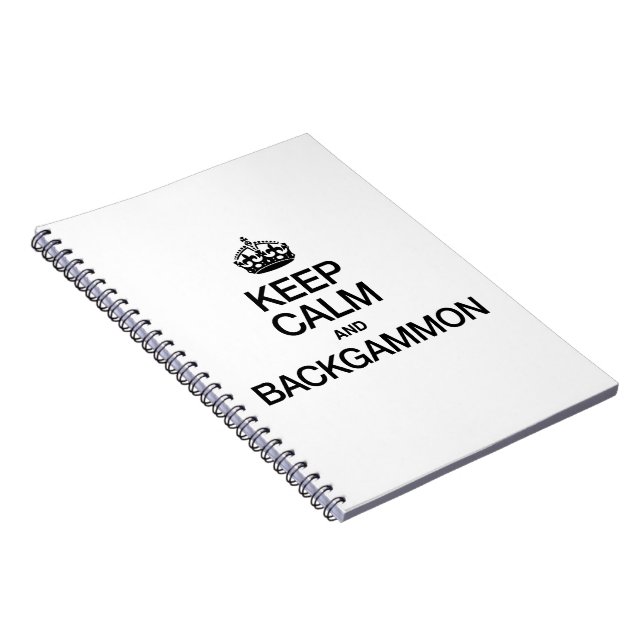 KEEP CALM AND BACKGAMMON NOTEBOOK (Right Side)