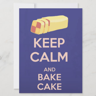 Keep Calm and Bake Cake Vintage Poster Invitation