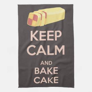 Keep Calm and Bake Cake Vintage Poster Tea Towel