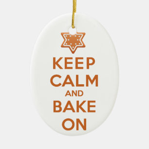 Keep Calm and Bake On Ceramic Tree Decoration