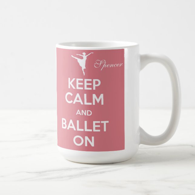 Keep calm and ballet on personalise name mug (Right)