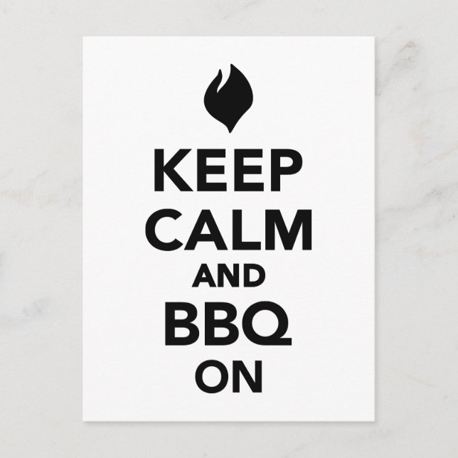 Keep calm and BBQ Grill on Postcard (Front)
