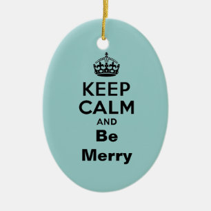 Keep Calm and Be Merry Ceramic Tree Decoration