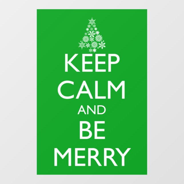 KEEP CALM AND BE MERRY WINDOW CLING (Sheet)