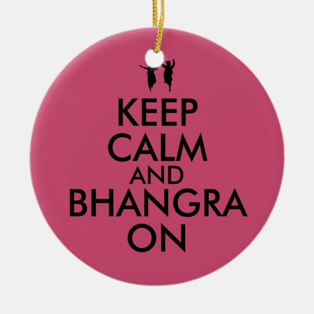 Keep Calm and Bhangra On Dancing Customisable Ceramic Tree Decoration (Front)