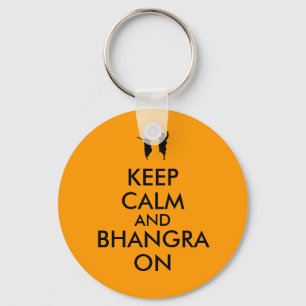 Keep Calm and Bhangra On Dancing Customisable Key Ring