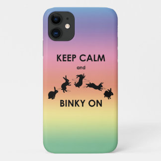 Keep Calm and Binky On iPhone 11 Case (Rainbow)