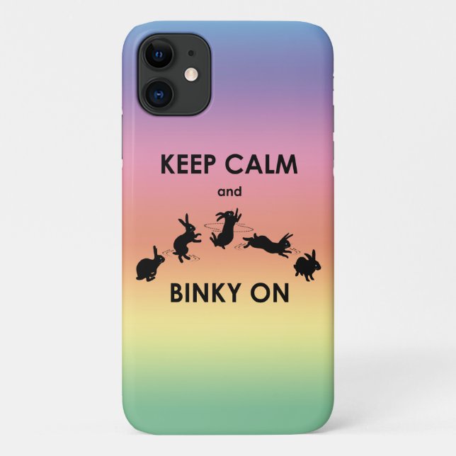 Keep Calm and Binky On iPhone 11 Case (Rainbow) (Back)