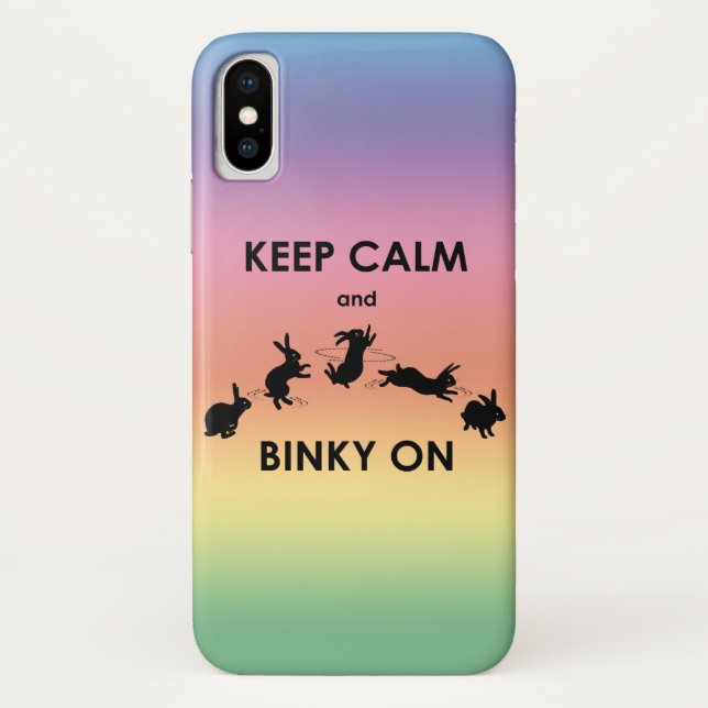 Keep Calm and Binky On iPhone X Case (Rainbow) (Back)