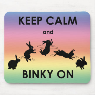 Keep Calm and Binky On Mousemat (Rainbow)