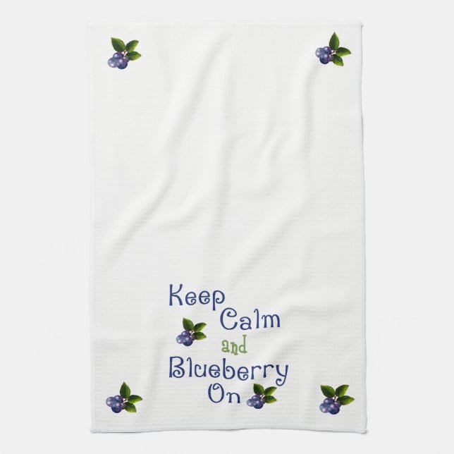 Keep Calm And Blueberry On Kitchen Towel (Vertical)