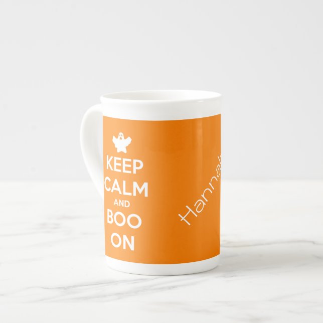 Keep Calm and Boo On Bone China Mug (Front Left)