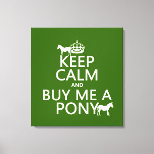 Keep Calm and Buy Me A Pony Canvas Print