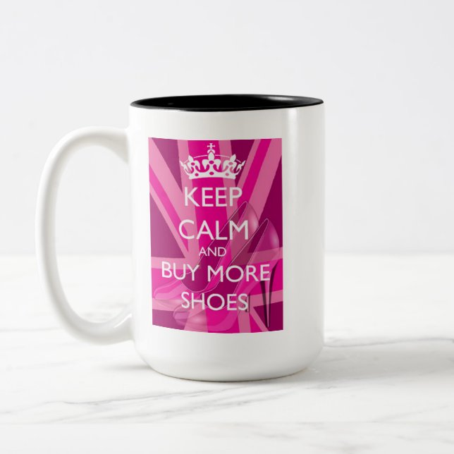 Keep Calm and Buy More Shoes Mug (Left)