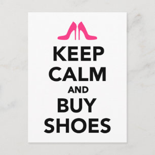 Keep calm and buy shoes postcard