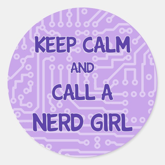Keep Calm and Call a Nerd Girl Sticker (Front)