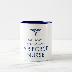 Keep Calm and Call an Air Force Nurse Two-Tone Coffee Mug