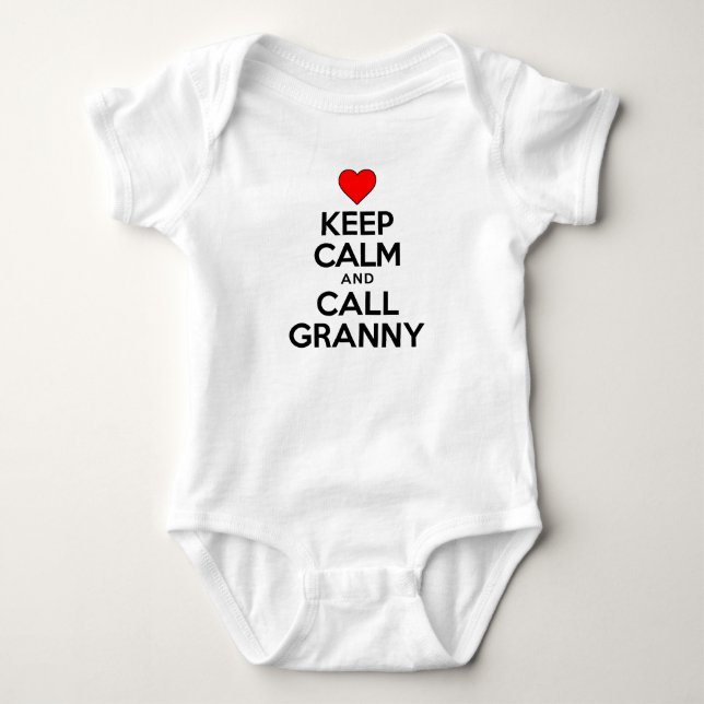 Keep Calm And Call Granny Baby Bodysuit (Front)
