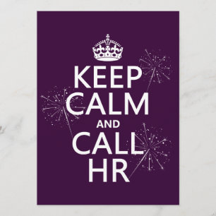 Keep Calm and Call HR (any colour) Invitation