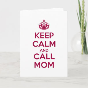 Keep Calm and Call Mom Thank You Card